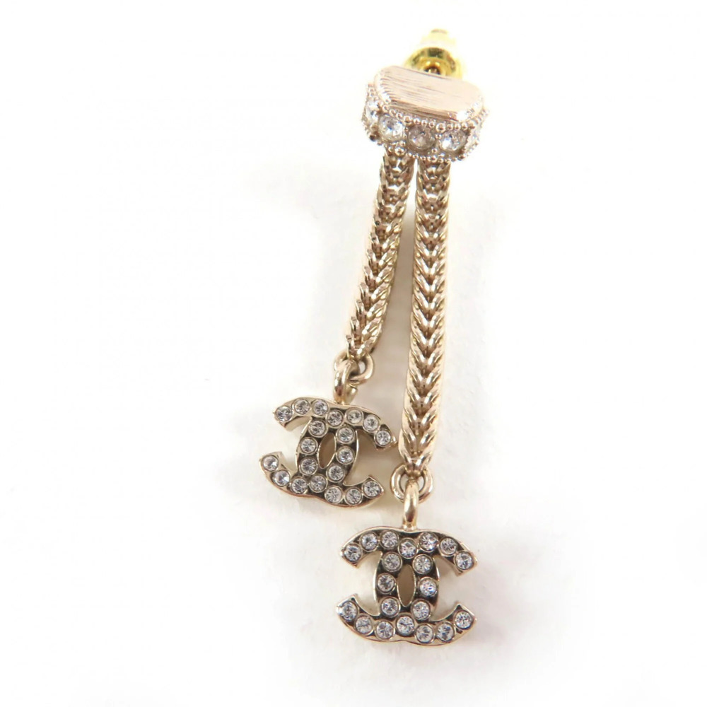 CHANEL Authentic Gold Logo Earrings - Picture 5 of 8